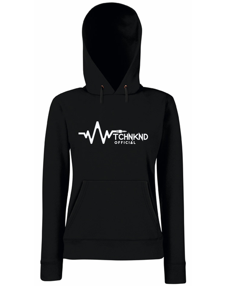 tchnknd Girly Hoodie wei auf schwarz