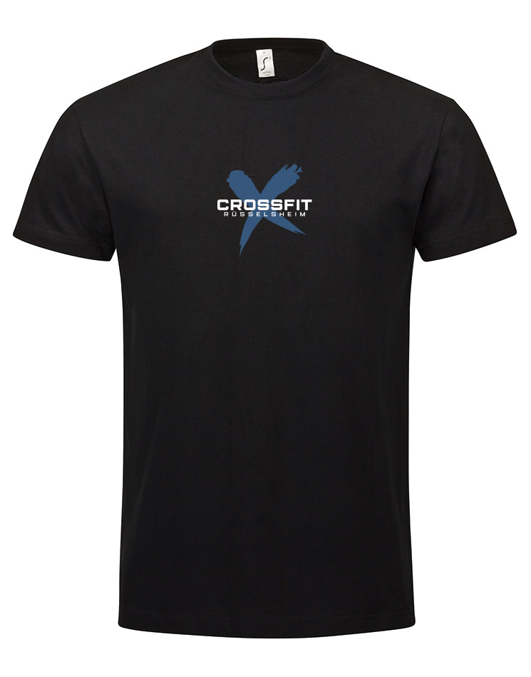 CFR Unisex Baumwoll-Shirt MidiLogo bluX auf schwarz