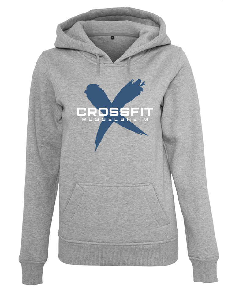 CFR Heavy Girly Hoodie BigPrint blueX auf heather grey