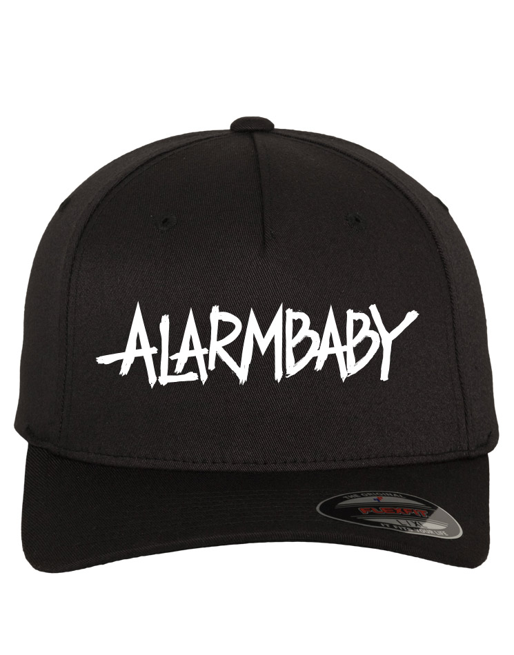 Alarmbaby Cap wei auf schwarz