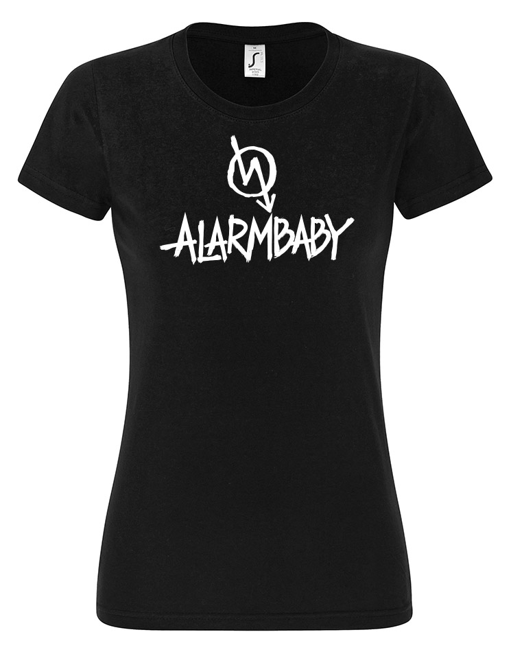 Alarmbaby BigPrint Girly Shirt white on black