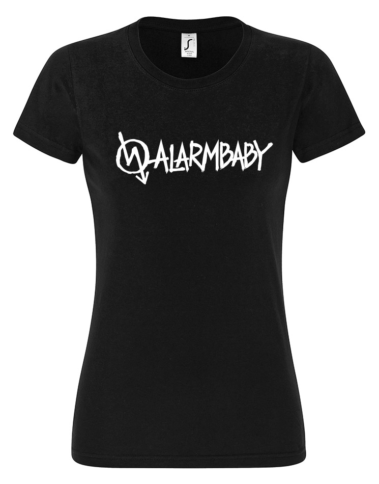 Alarmbaby Girly Shirt white on black