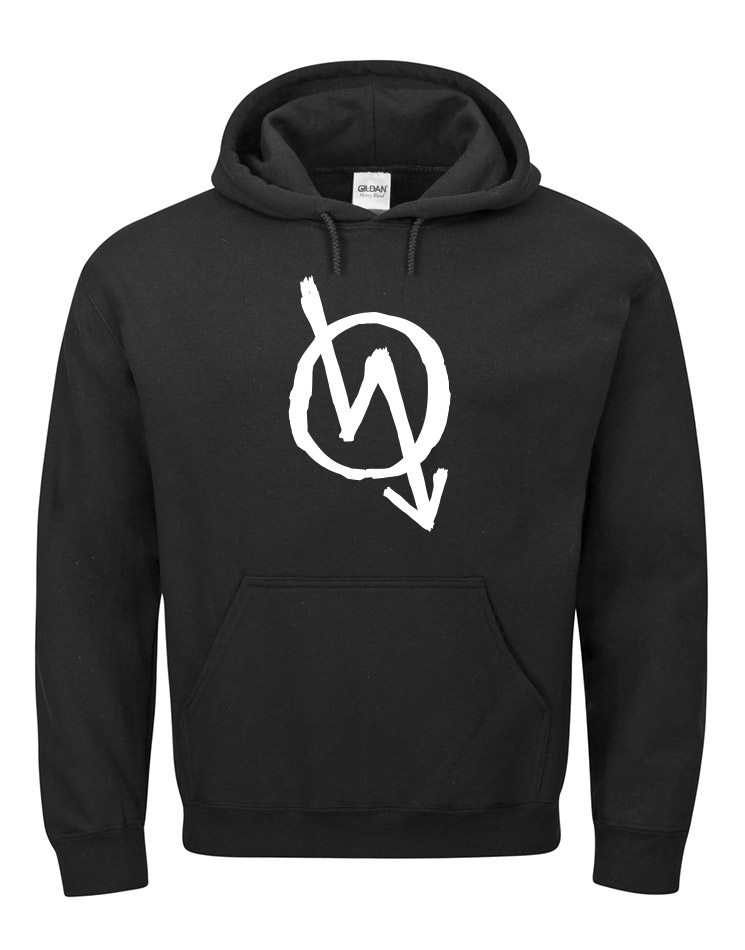 Alarmbaby Blitz Hoodie wei auf schwarz