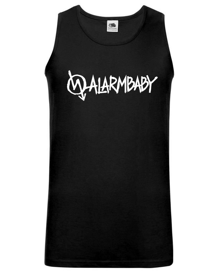 Alarmbaby Tank Top wei auf schwarz