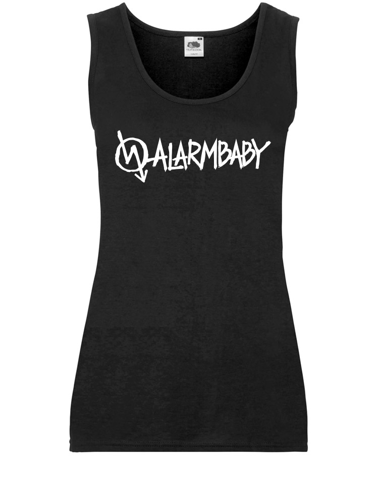 Alarmbaby Girly Tank Top wei auf schwarz