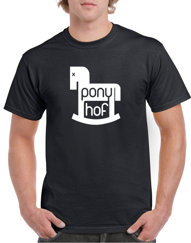 Ponyhof T-Shirt wei auf schwarz