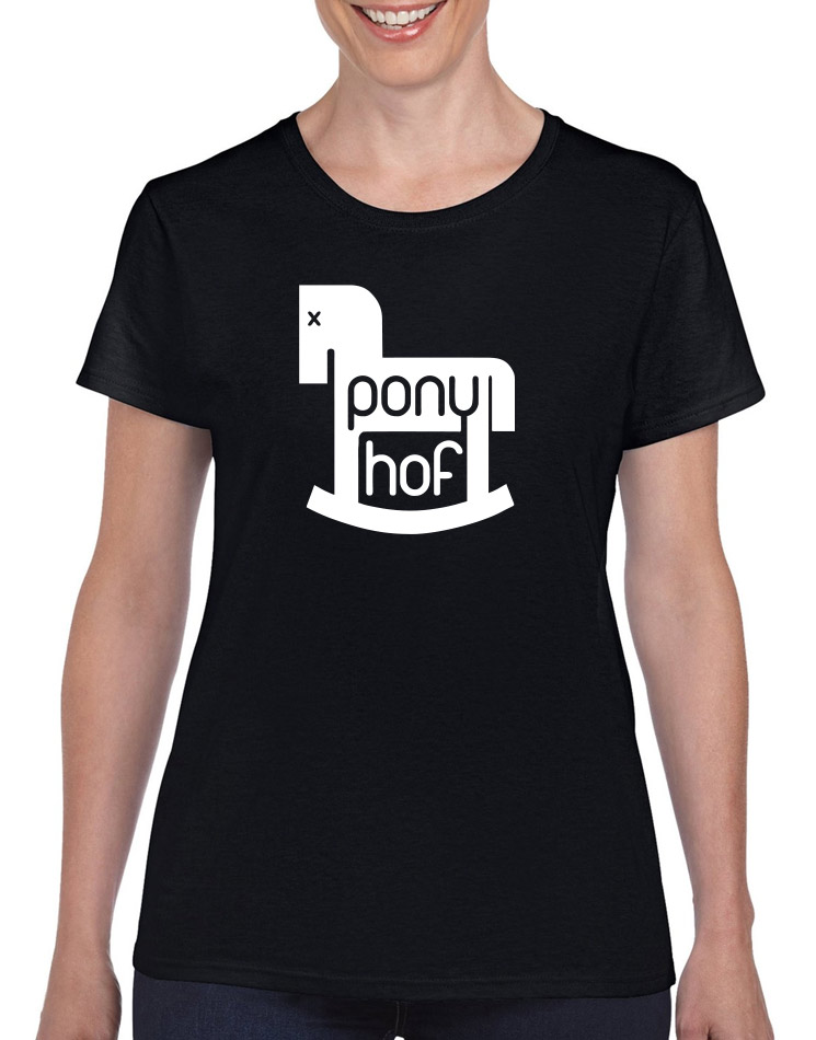 Ponyhof Girly T-Shirt weiß auf schwarz