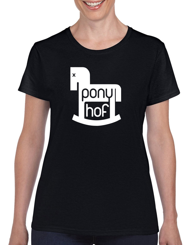 Ponyhof Girly T-Shirt wei auf schwarz