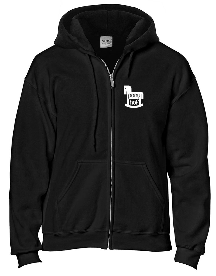 Ponyhof Unisex Kappujacke wei auf schwarz