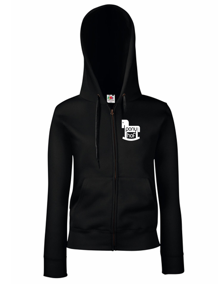 Ponyhof Girly Kappujacke wei auf schwarz