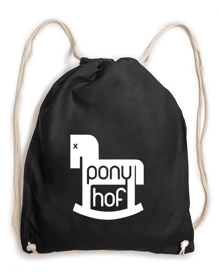 Ponyhof Baumwollrucksack schwarz