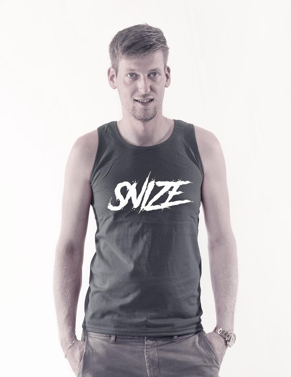 SNIZE Tank-Top wei auf schwarz