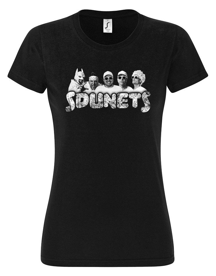 SDUNETS Silhouette Girly T-Shirt wei auf schwarz