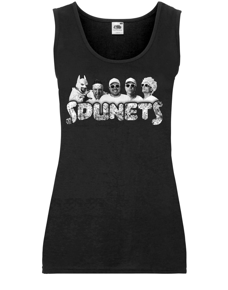 SDUNETS Silhouette Girly Tank-Top wei auf schwarz