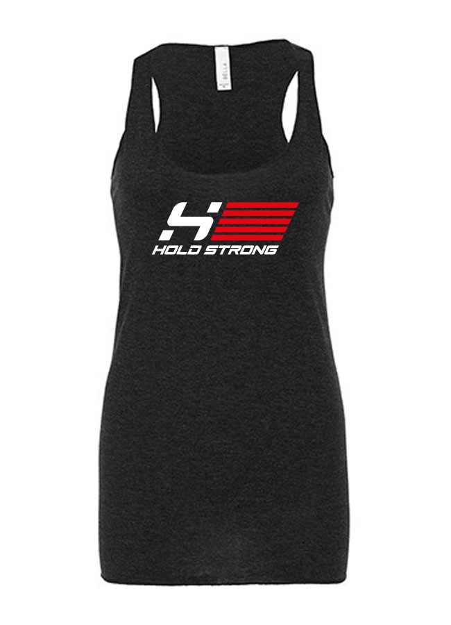 HOLD STRONG Fitness Athlete Tank Top Women  wei/rot auf schwarz