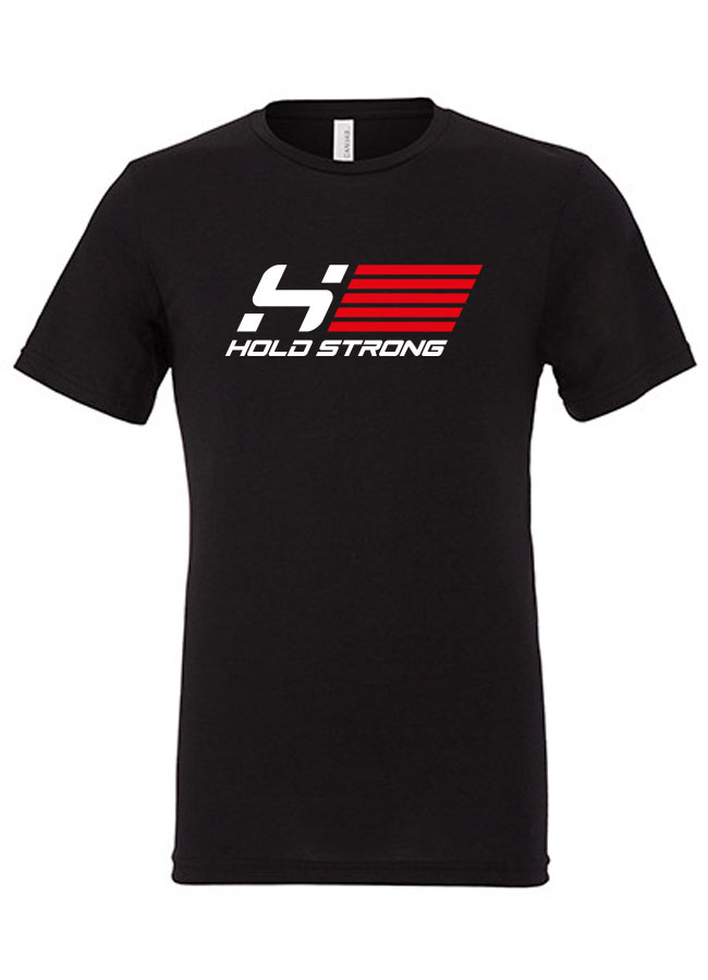 HOLD STRONG Fitness Athlete T-Shirt wei/rot auf schwarz