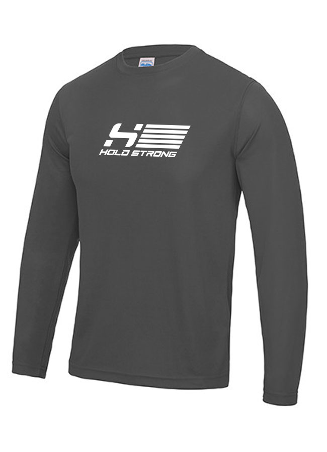 HOLD STRONG Fitness Athlete Longsleeve Men wei auf charcoal