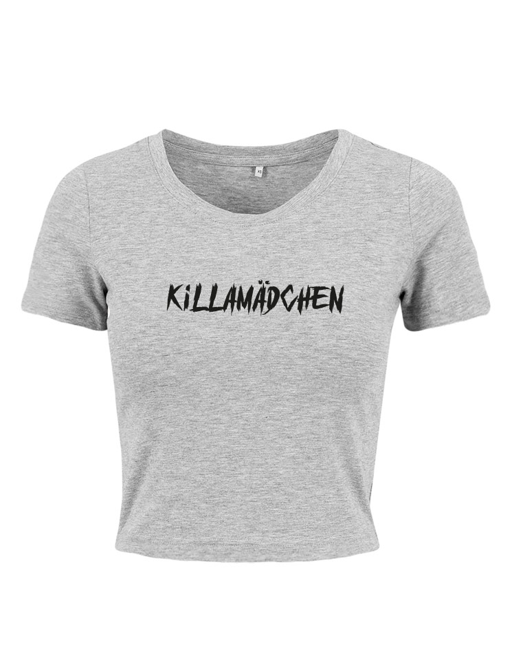 Killamdchen Cropped Tee schwarz auf grau