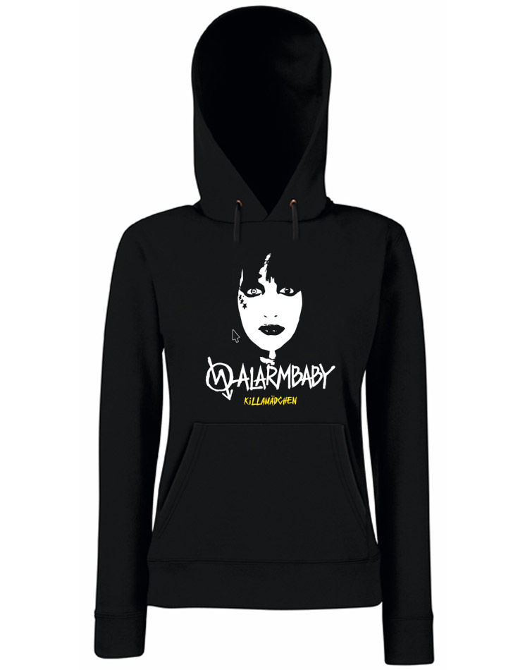 Killamdchen Hoodie Girly Hoodie wei auf schwarz