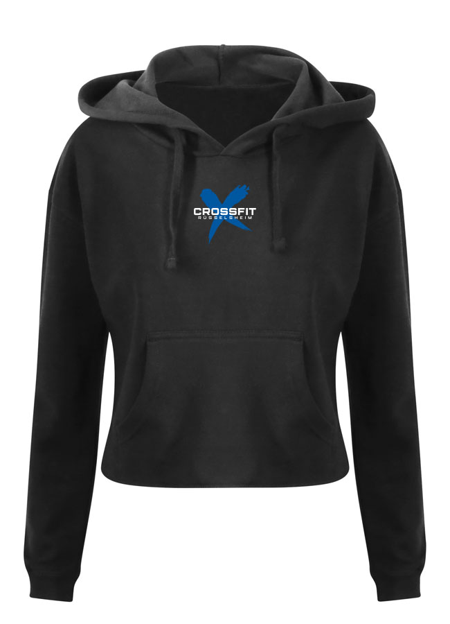 CFR Cropped Hoodie wei/blau auf schwarz