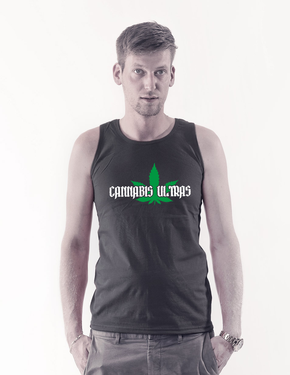 Cannabis Ultras Tank-Top mehrfarbig auf schwarz