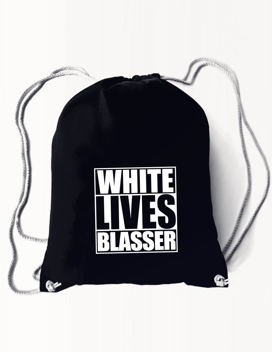 White lives blasser Rucksack wei auf schwarz