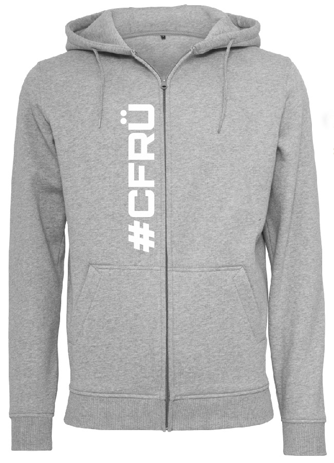 CFR Unisex Zip-Hoodie blau/wei auf Heather Grey