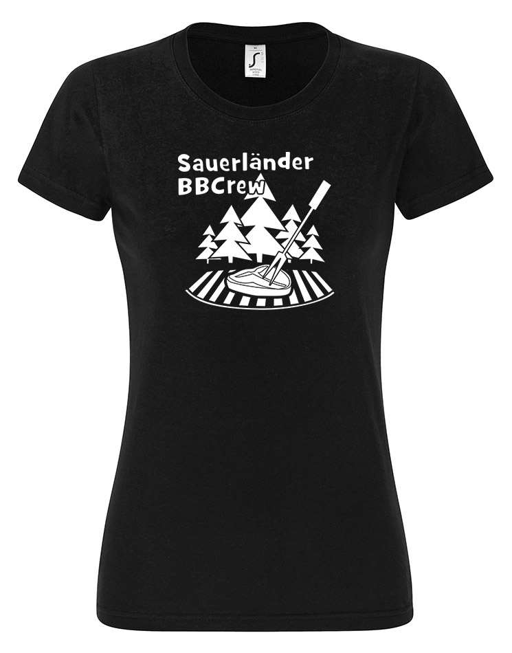 Sauerlnder BBCrew Damen T-Shirt wei auf schwarz