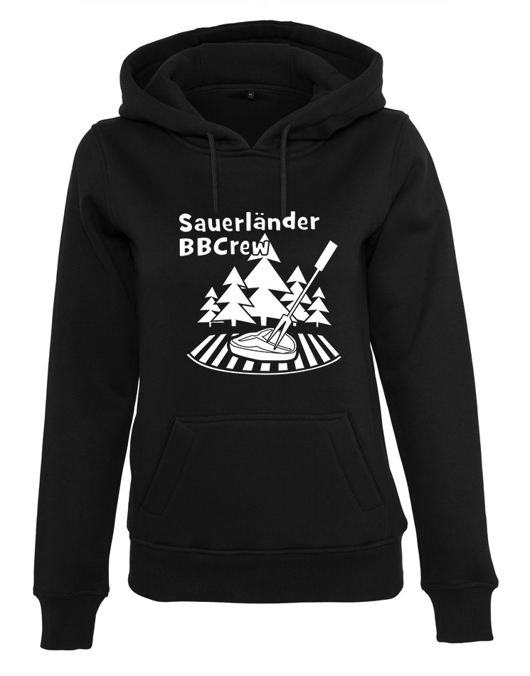 Sauerlnder BBCrew Damen Hoodie wei auf schwarz