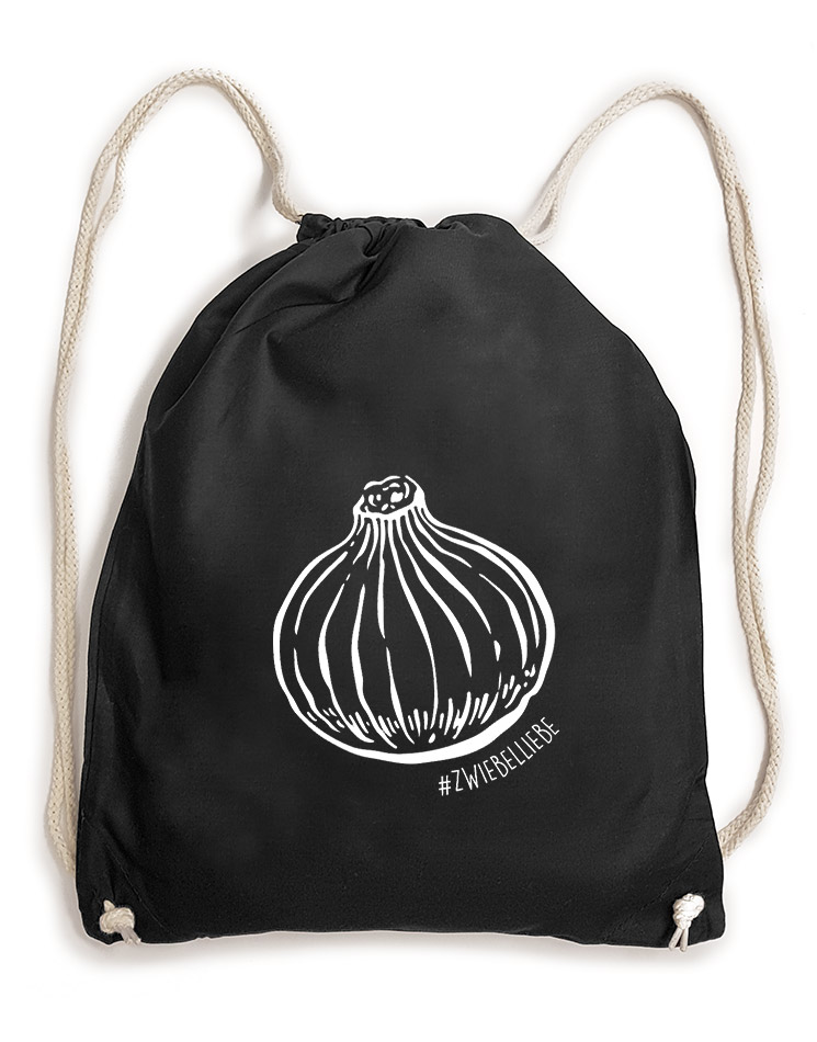 Onion Baumwollrucksack wei auf schwarz