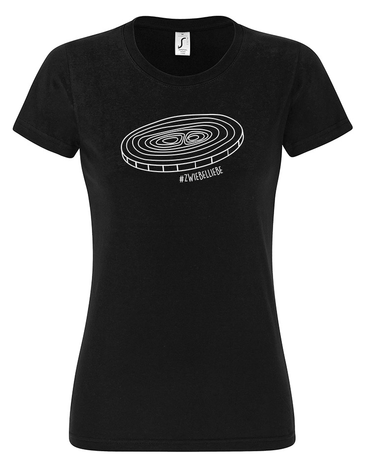 Onionring Damen T-Shirt weiß auf schwarz