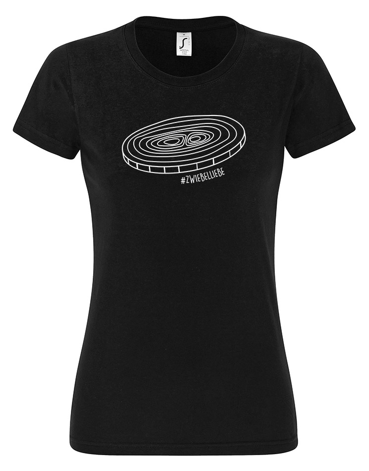 Onionring Damen T-Shirt wei auf schwarz