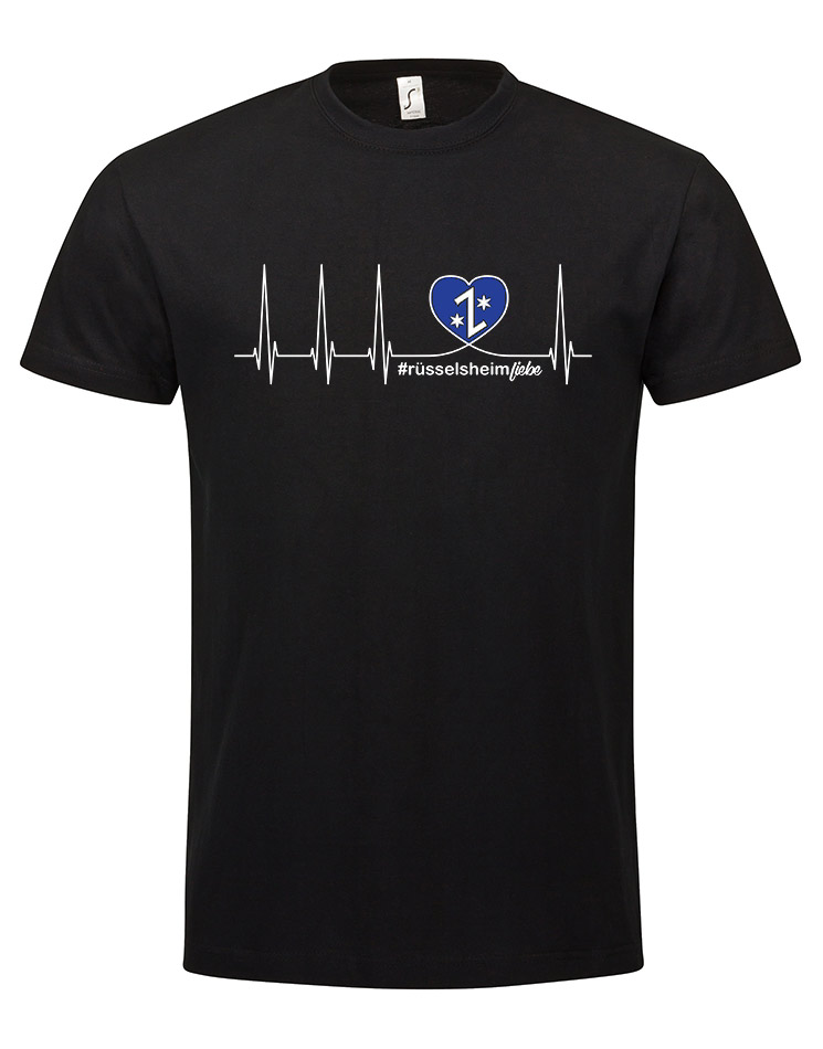Herzschlag T-Shirt Rsselsheim schwarz