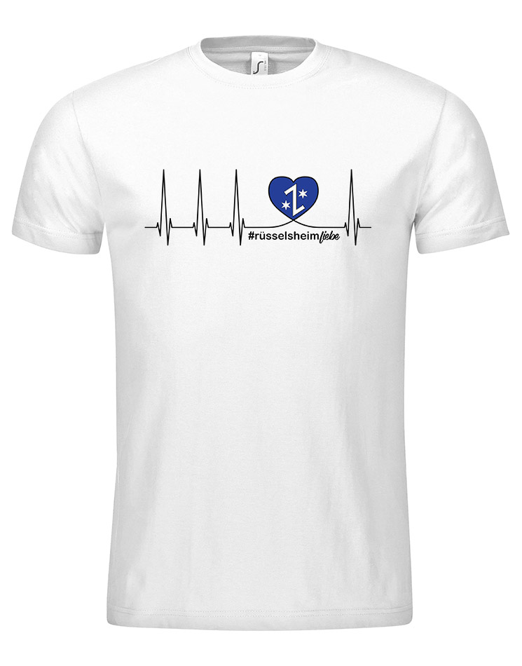 Herzschlag T-Shirt Rsselsheim weiss