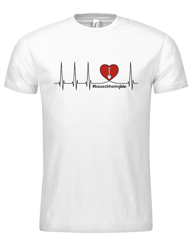 Herzschlag T-Shirt Bauschheim weiss