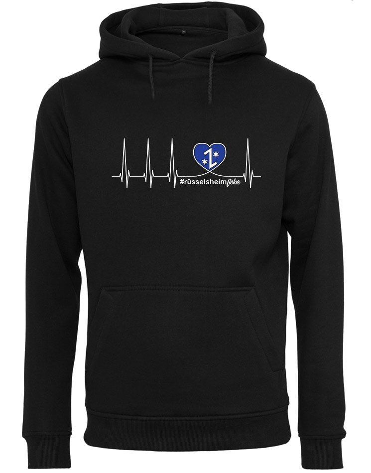 Herzschlag Hoodie Rsselsheim schwarz