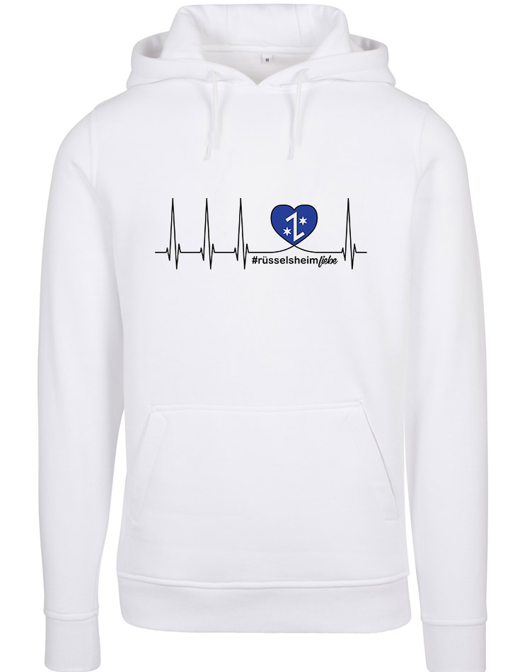 Herzschlag Hoodie Rsselsheim weiss