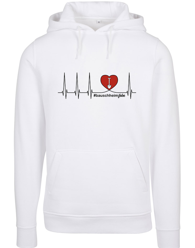 Herzschlag Hoodie Bauschheim weiss