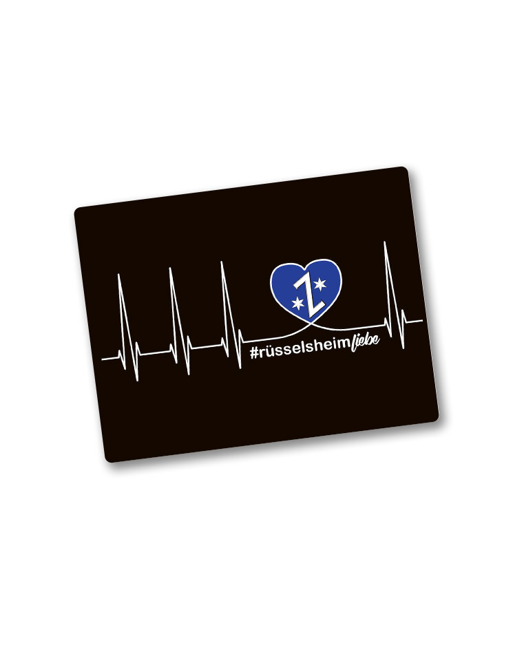 Herzschlag Rsselsheim Mousepad mehrfarbig auf schwarz