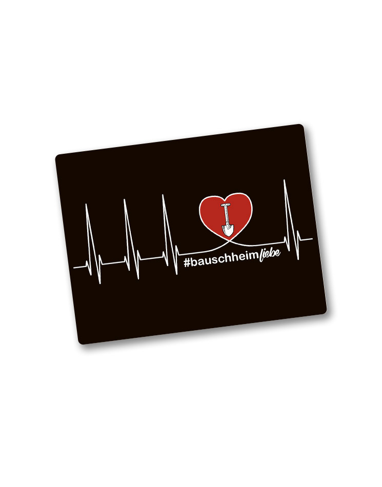 Herzschlag Bauschheim Mousepad mehrfarbig auf schwarz