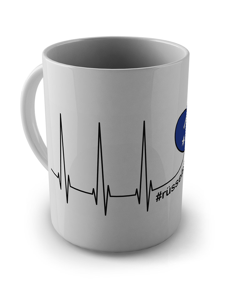 Herzschlag Tasse Rsselsheim schwarz auf wei