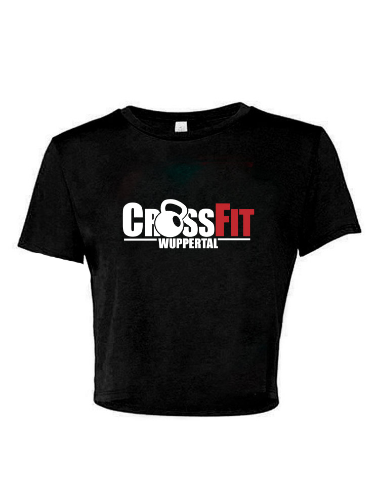 CrossFit Wuppertal Cropped Tee mehrfarbig auf schwarz