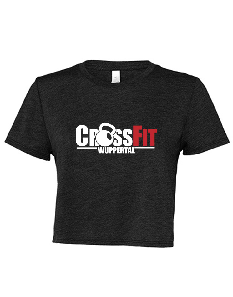 CrossFit Wuppertal Cropped Tee mehrfarbig auf dark grey heather