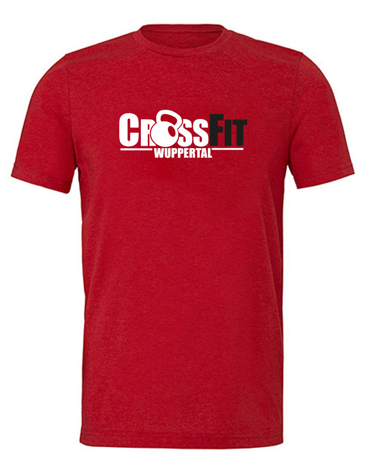 CrossFit Wuppertal Unisex T-Shirt mehrfarbig auf solid red triblend