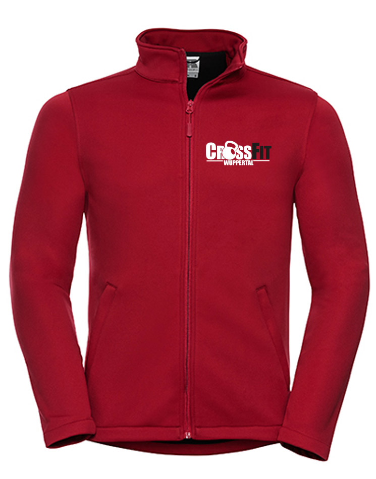 CrossFit Wuppertal Fitness Softshell Jacket Men mehrfarbig auf classic red