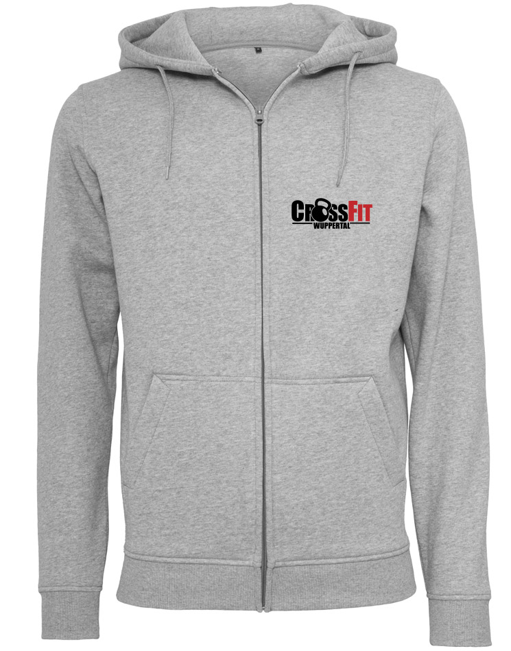 CrossFit Wuppertal Fitness Zip Hoodie Men mehrfarbig auf heather grey