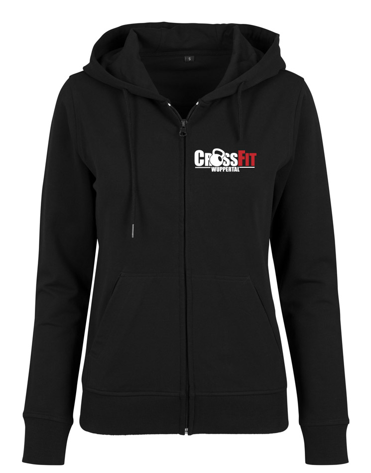 CrossFit Wuppertal Fitness Zip Hoodie Women mehrfarbig auf schwarz