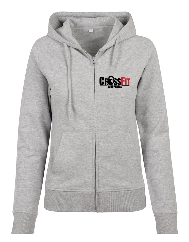 CrossFit Wuppertal Fitness Zip Hoodie Women mehrfarbig auf heather grey