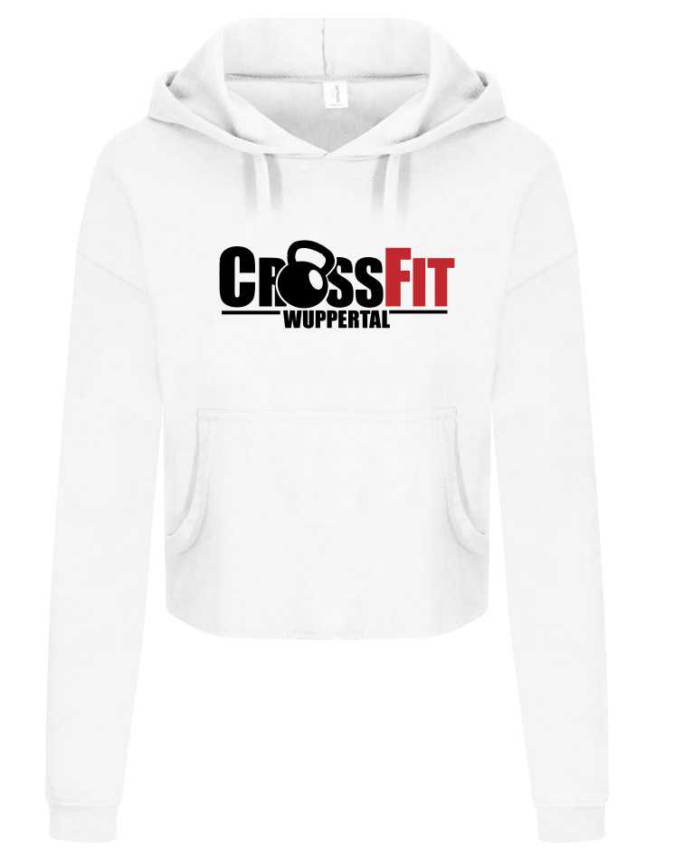 CrossFit Wuppertal Fitness Crop Hoodie Women mehrfarbig auf arctic white