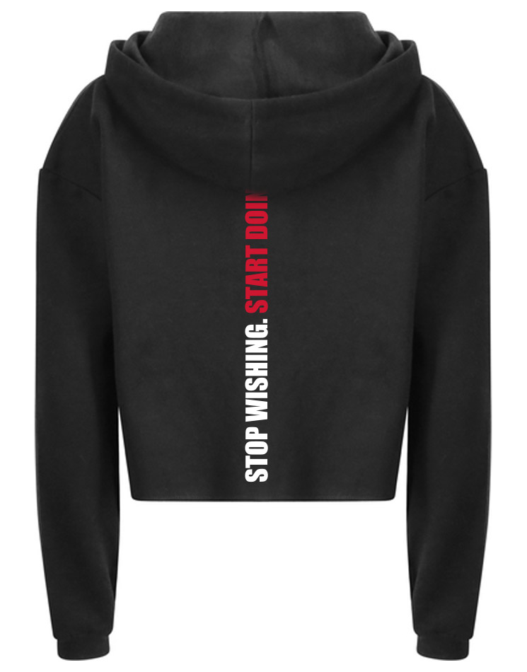 CrossFit Wuppertal Stop Wishing Start Doing Crop Hoodie Women 